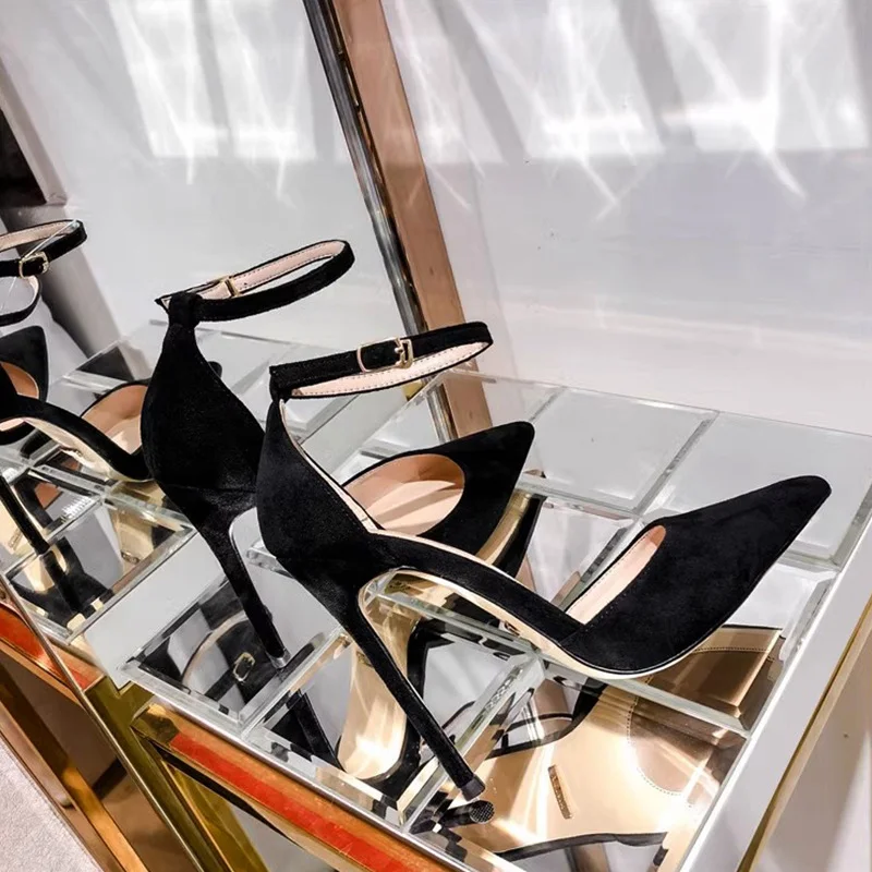 Breakj Breakj With High-Heeled Women's Thin Heel 2025 New Temperament Black Professional Work Shoes Tip Fashion Single Shoe Women