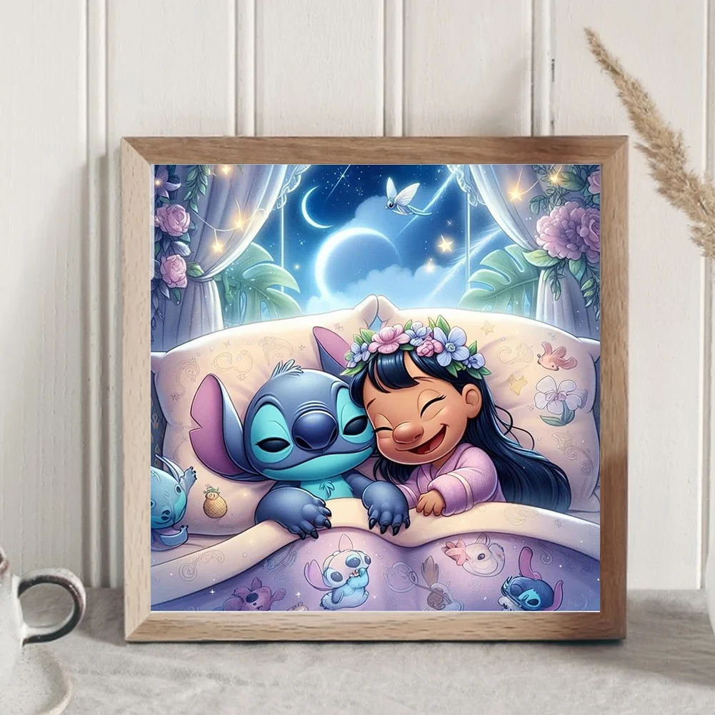 Diamond Painting - Full Round Drill - Stitch With Princess(Canvas|30*30cm)