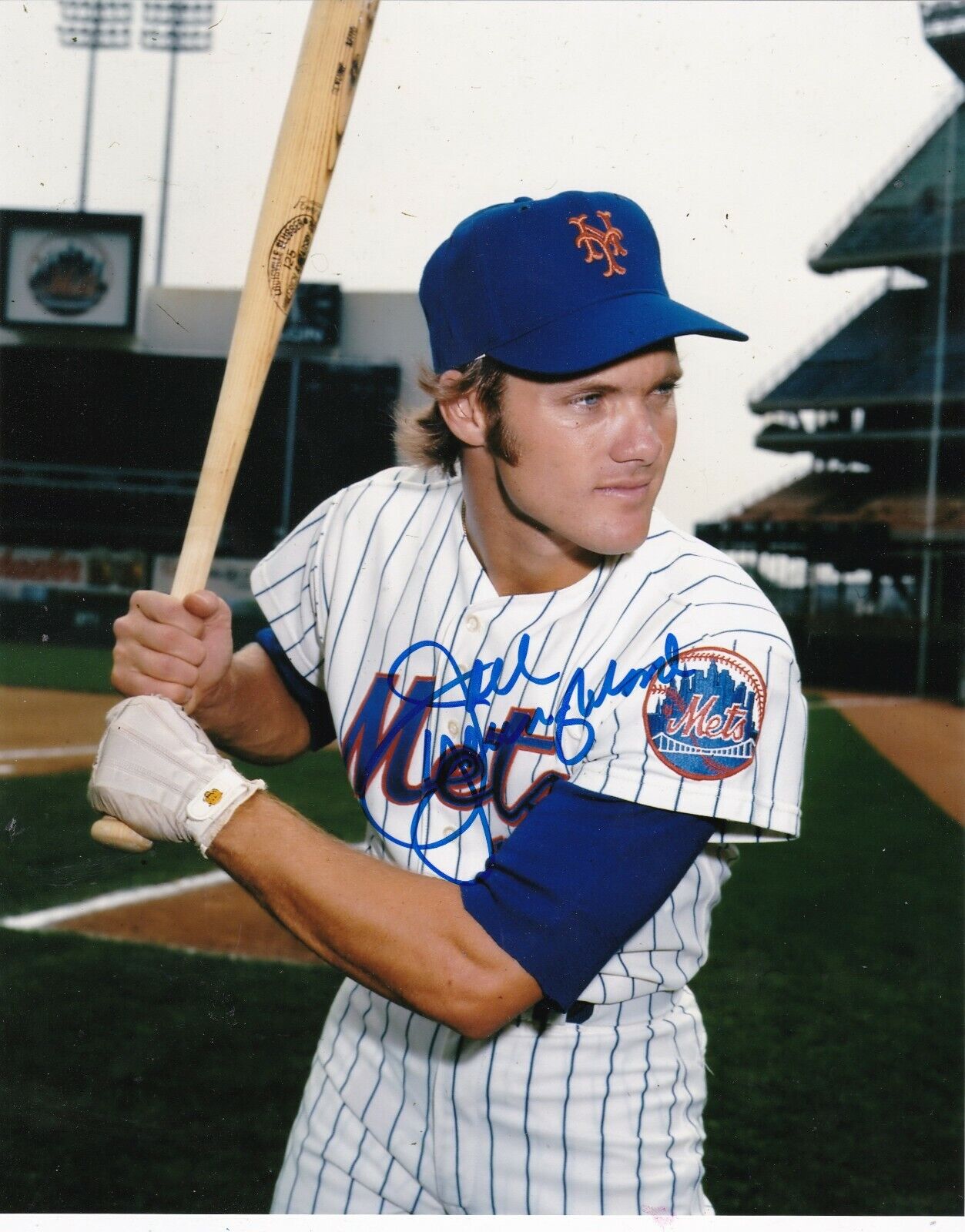 JOEL YOUNGBLOOD NEW YORK METS ACTION SIGNED 8x10