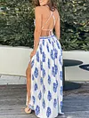 Backless Empire Condole Belt Maxi Dress