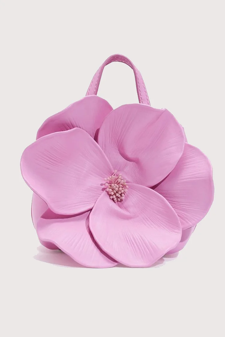 Fashionable 3D Petals Flower Solid Collar Tote Bag