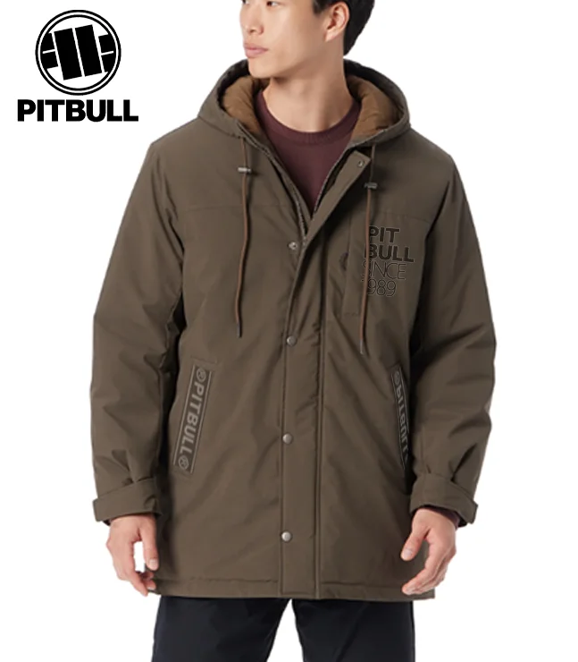 Wiatroszczelna, ciepła kurtka męska PITBULL na jesień i zimę, z polarową podszewką