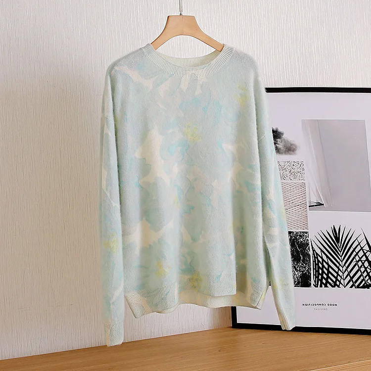 Casual Printed Knit T-Shirt - yankia