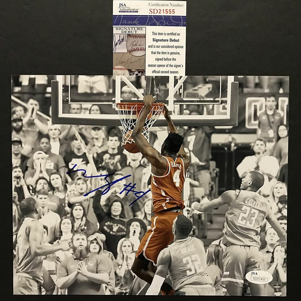 Autographed/Signed MOHAMED MO BAMBA Texas Longhorns 8x10 Photo Poster painting JSA COA Auto #2