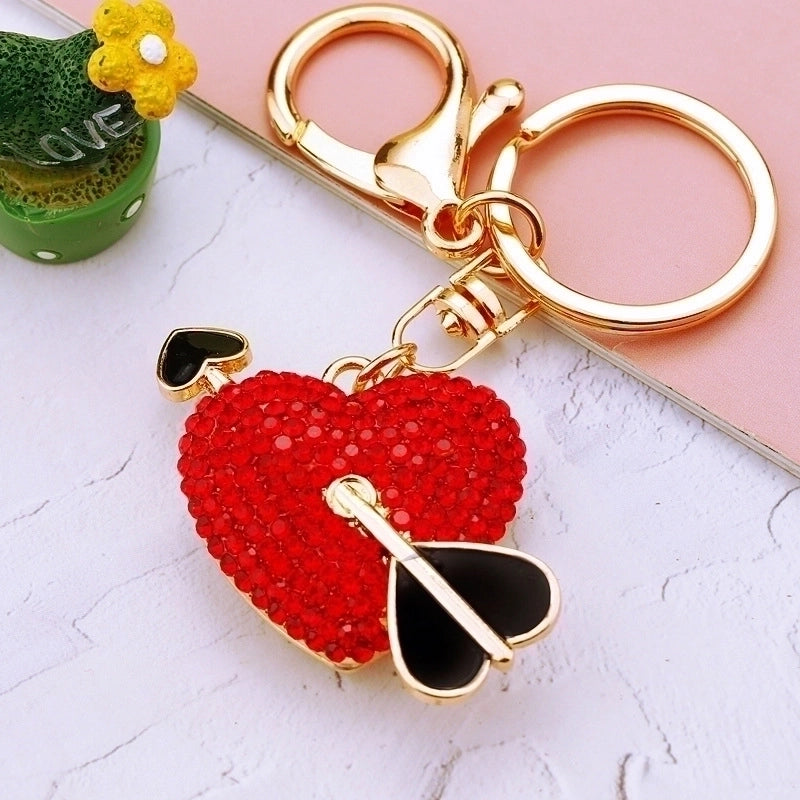 Cute Heart Shape Zinc Alloy Valentine’s Day Women’s Keychain