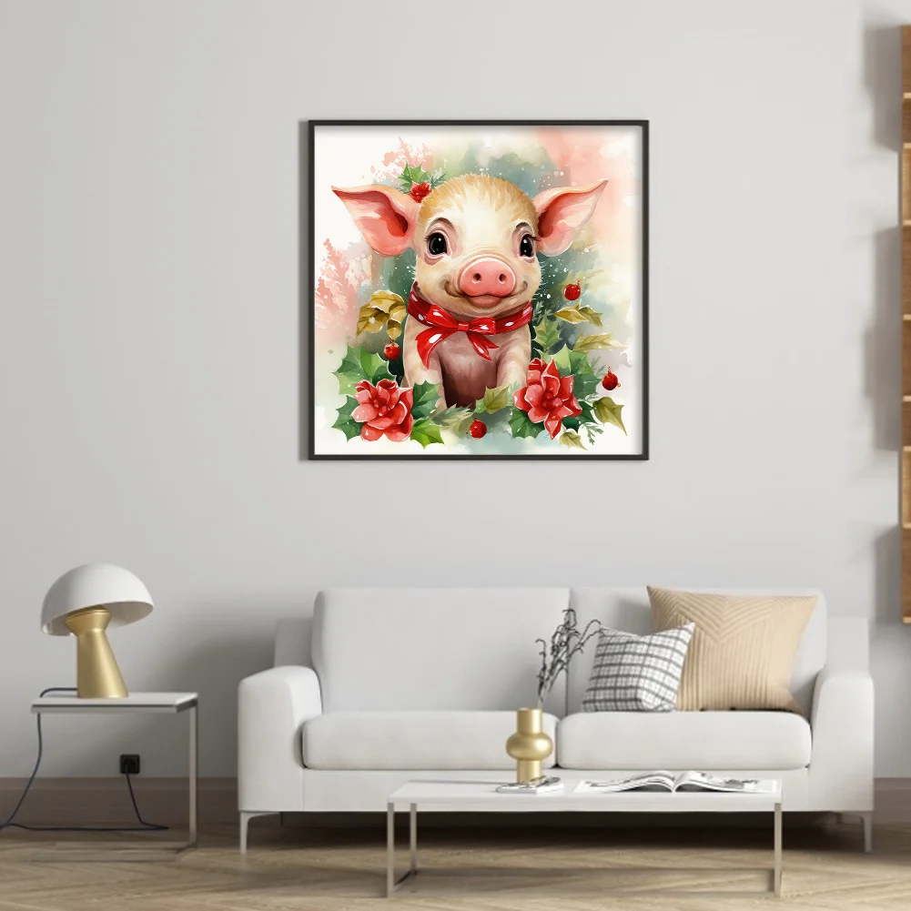 DIY Stamped Cross Stitch 11CT Full Embroidery 40*40cm - Piggy