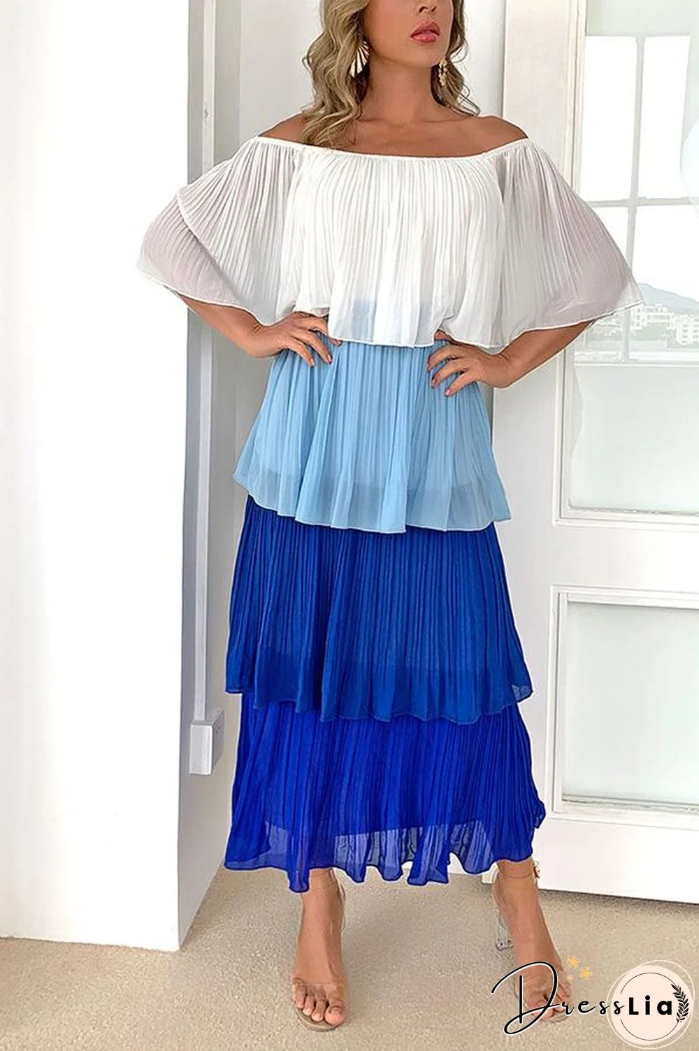 Contrast pleated cake skirt P11047