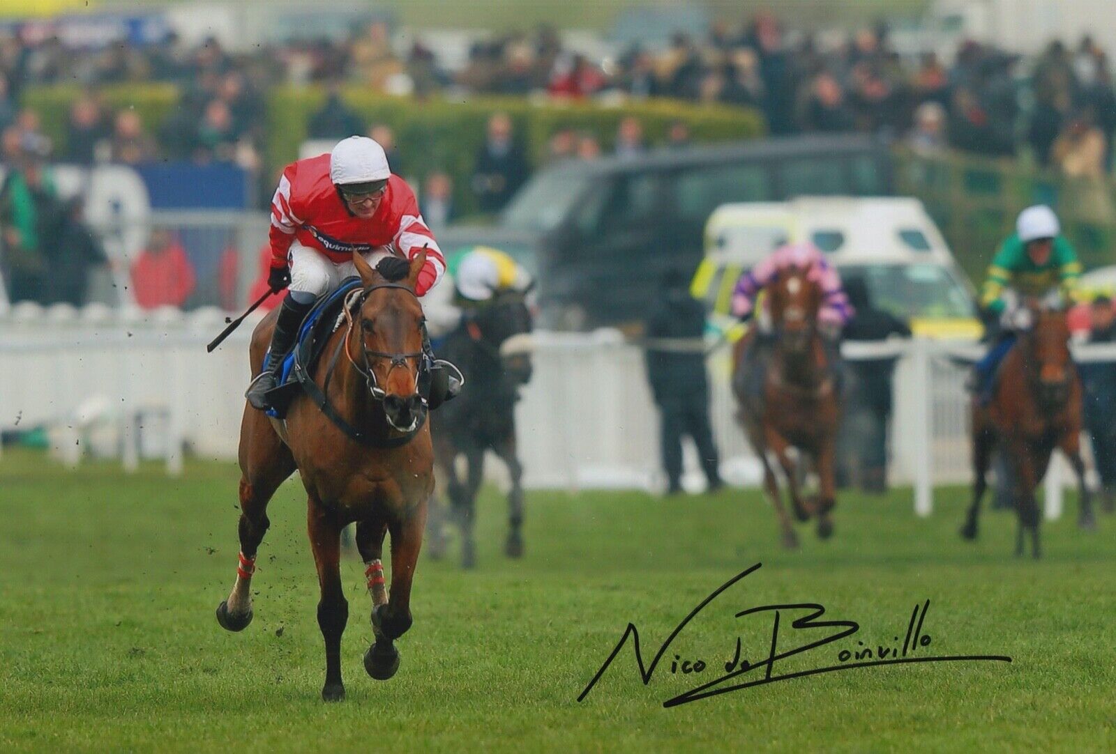 NICO DE BOINVILLE HAND SIGNED 12X8 Photo Poster painting CONEYGREE HORSE RACING AUTOGRAPH 4