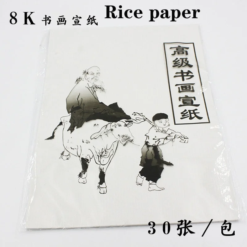 30PCS white painting rice paper painting traditional rice paper calligraphy 35cm * 25cm rice paper stationery