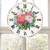 2D DIY Acrylic Pink Flower Diamond Painting Wall Clock Pendant w/ Clock Function