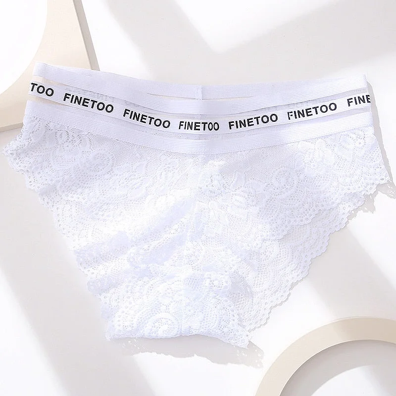 Women Sexy Lingerie Lace Panties Underwear Floral Perspetive Panties Female Lace Panty Mesh Wasit Female Seamless Briefs Finetoo