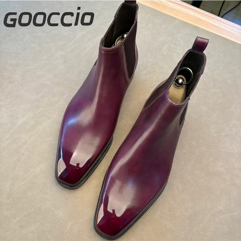 GS191 Prenium Calf Skin Dress Boots/Chelsea Boots For Men GOOCCIO   
