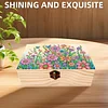 5D DIY Diamond Painting Handmade Wood Storage Box Crystal Storage Case (Flower)