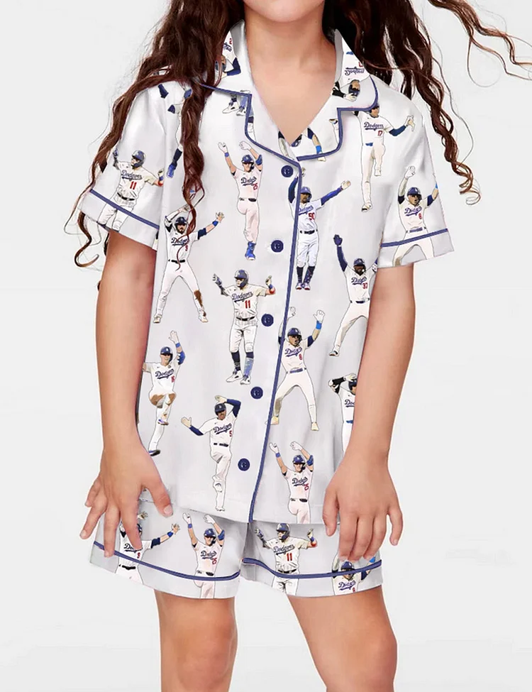 Kid's Dodgers Baseball Pajama Set