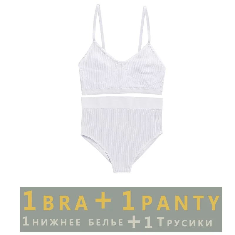 Women Fashion Seamless Bra Set Push Up Bra Fitness Crop Top And  Pantys Girls Sexy Wireless Brassiere Suit For Ladies Lingerie