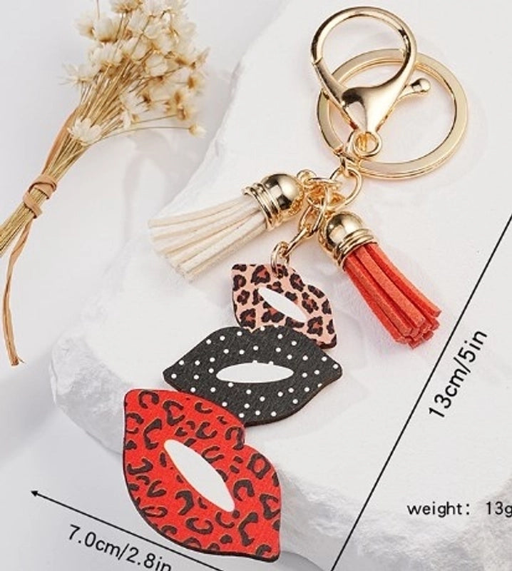 Minimalist Lips Tassel Metal Women’s Bag Pendant Keychain
