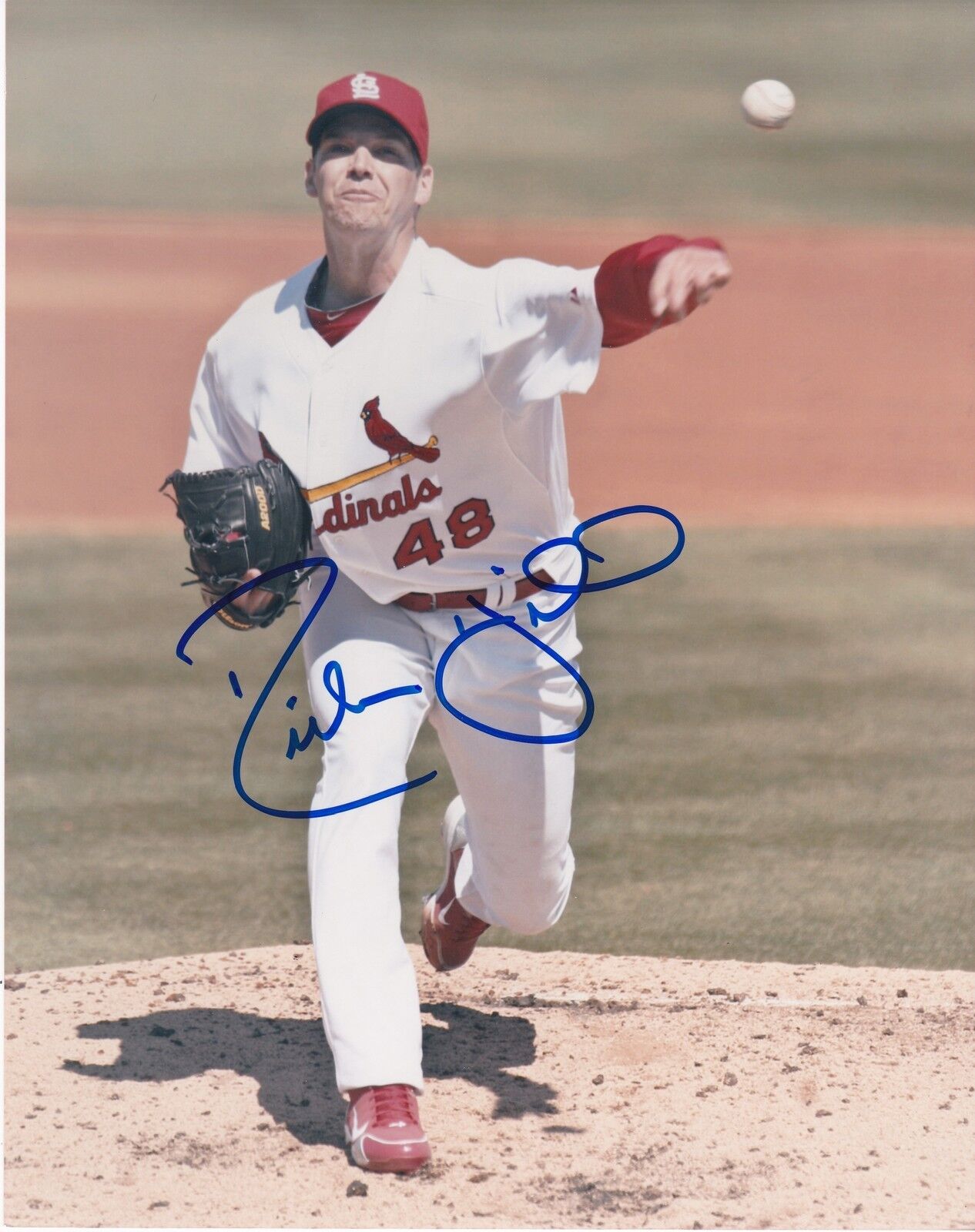 RICH HILL ST. LOUIS CARDINALS ACTION SIGNED 8x10