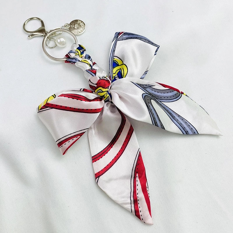 Sweet Minimalist Bow Knot Cloth Metal Unisex Bag Pendant Keychain