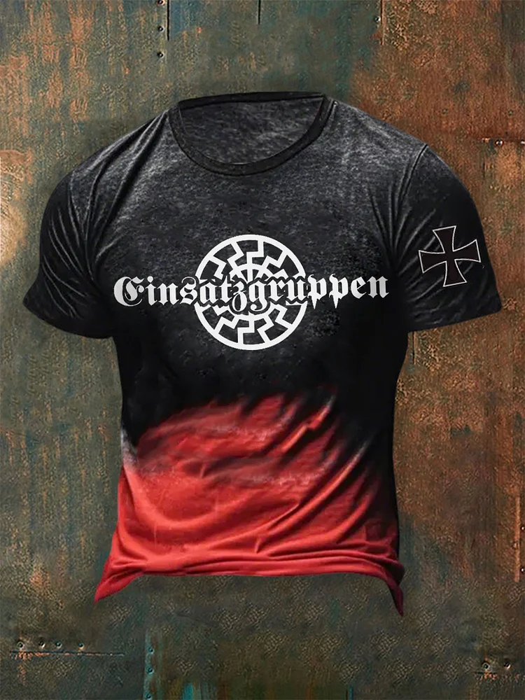 Herren Elite Gruppe Sonnenrad Deutsch WWII Patriotisches T-Shirt