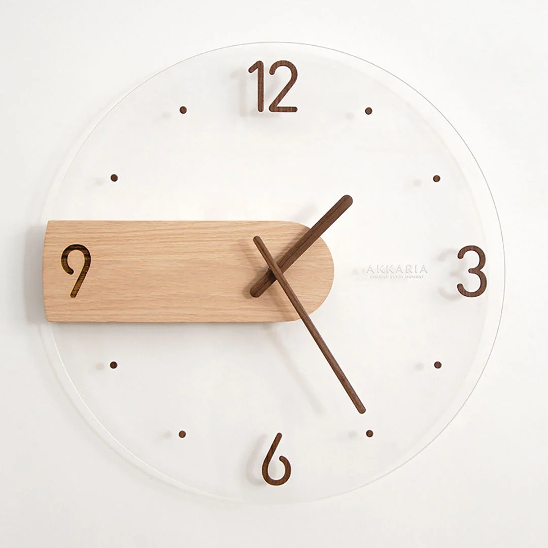 Solid Wood Acrylic Wall Clock