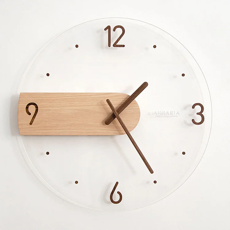 Solid Wood Acrylic Wall Clock