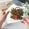 6PCS Xmas Flower DIY Diamond Art Greeting Cards Congratulations Cards & Gifts