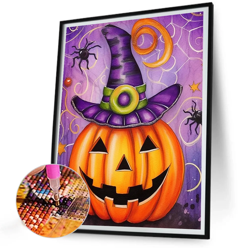 Diamond Painting - Full Round Drill - Halloween Pumpkin(Canvas|30*40cm)