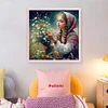 Girl Picking Flowers-11CT Stamped Cross Stitch 50*50cm/19.69*19.69in