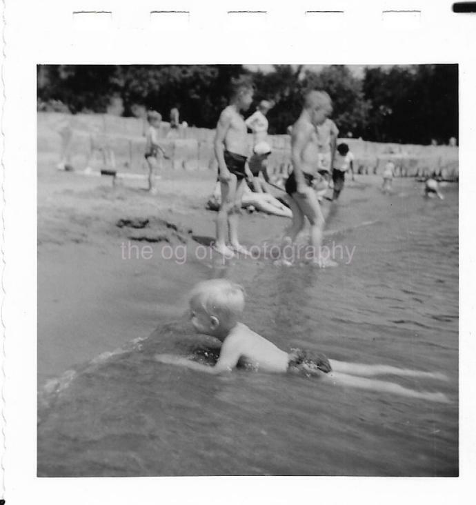 BEACH BOY Vintage FOUND Photo Poster paintingGRAPH bw 1950'S Original Snapshot JD 110 3 B