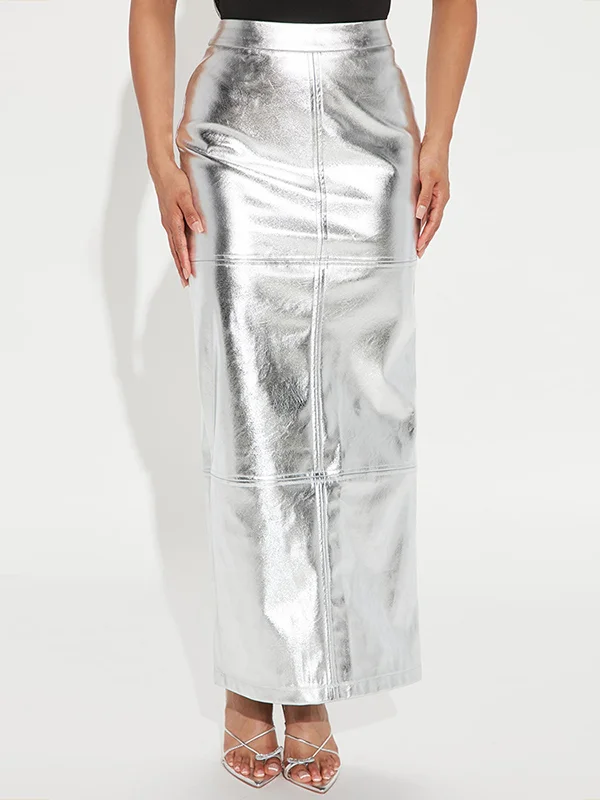 Split-Joint Solid Color Skinny H-line Skirts
