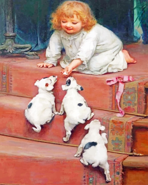 

Little Girl Taking Care Of Pets – Paint By Numbers - 40*50CM, 501 Original