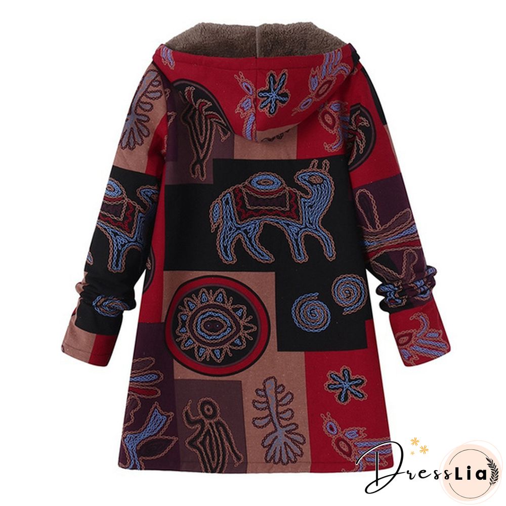 Oversize Women Hooded Long Sleeve Fluffy Fur Fleece Cozy Zipper Coat Outwear