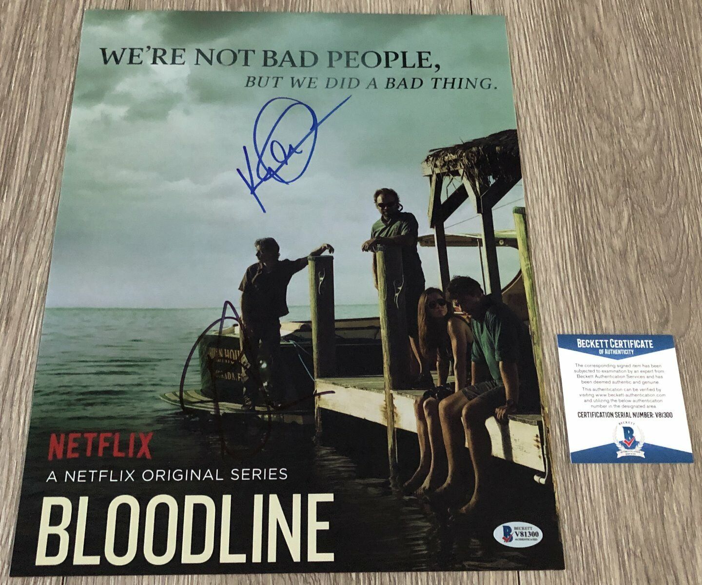 BLOODLINE KYLE CHANDLER BEN MENDELSOHN SIGNED 11x14 Photo Poster painting wEXACT PROOF & BAS COA