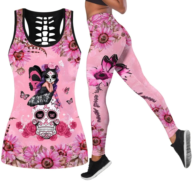Skull Printed Hollow Tank + Legging