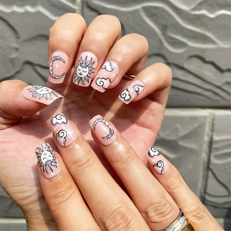 24pcs stiletto false press on nails matte Black color Leopard Wear Finished product wearable full cover acrylic nails products-Nail Inspo