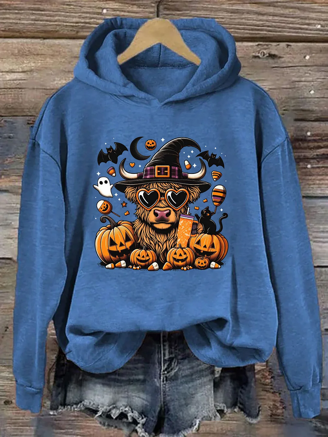 Halloween Highland Cow Hoodie