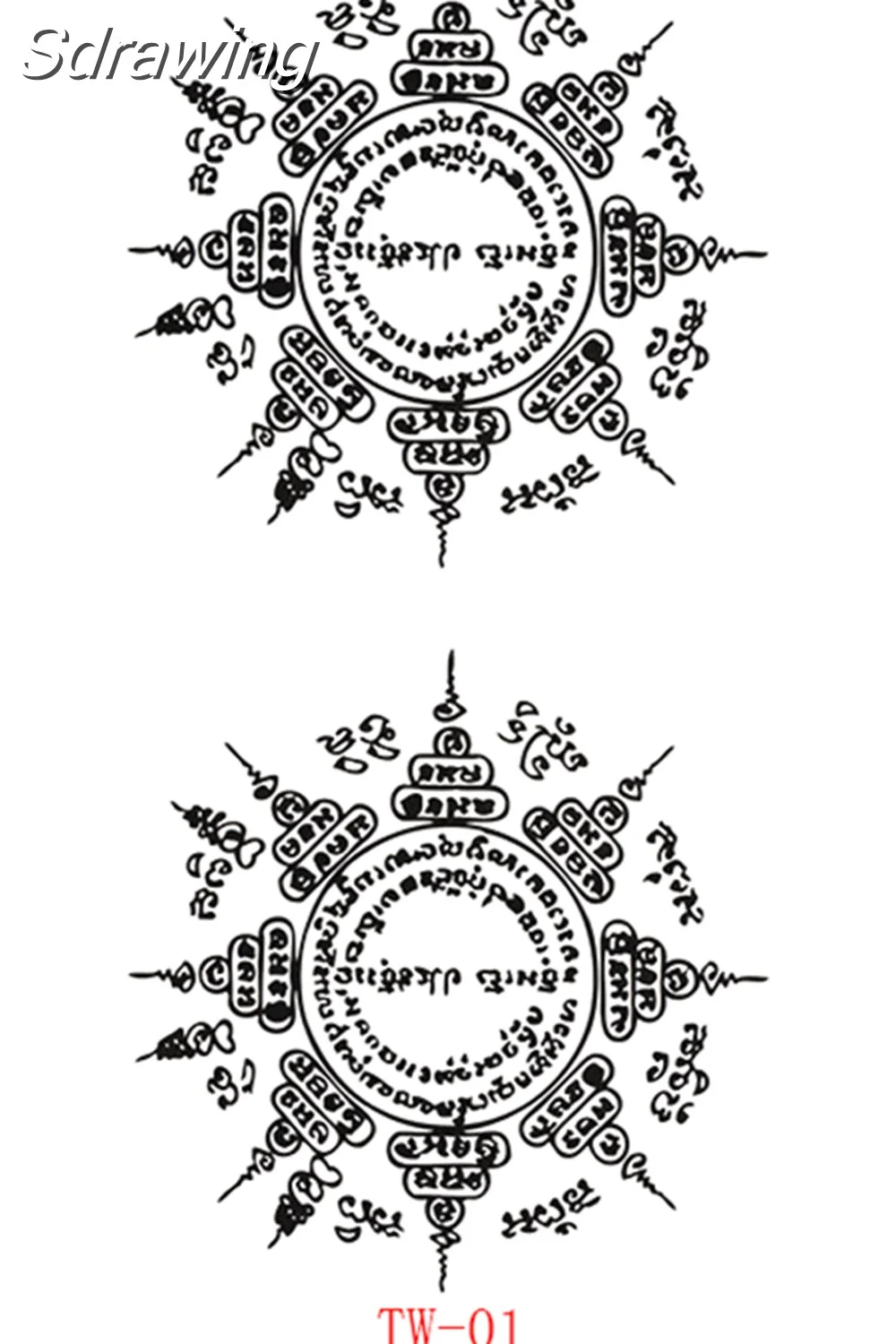 Sdrawing Tattoo Stickers Tiger Thailand Style Men and Women Back Hand and Leg Fake Tattoo