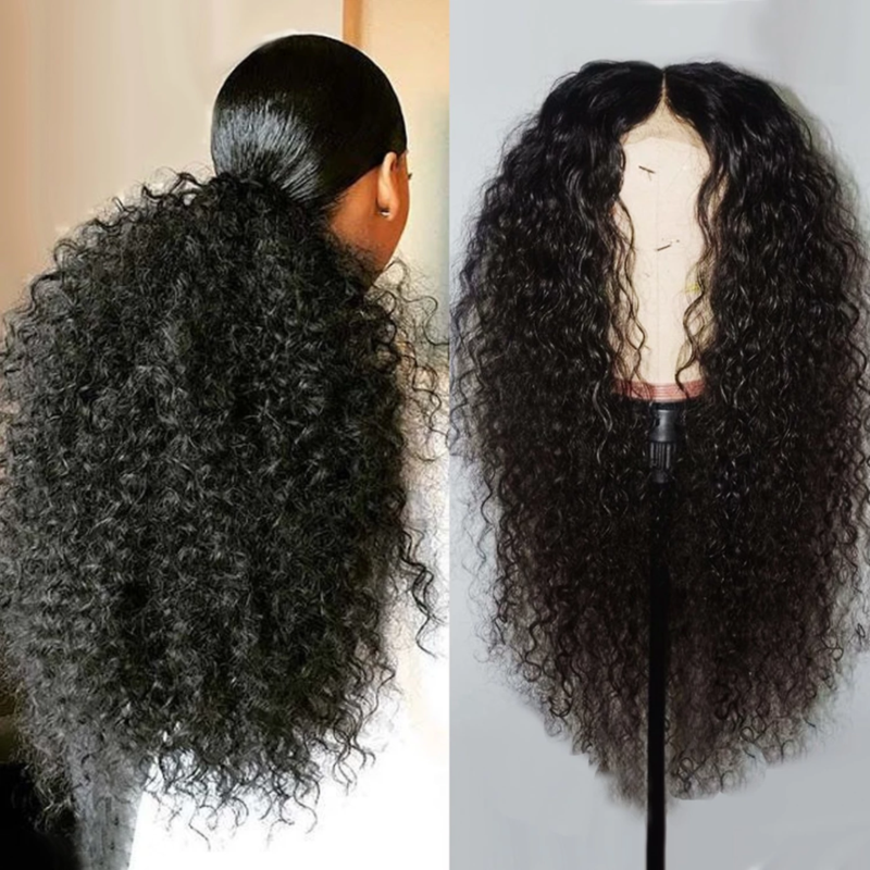 ELCNEPAL® | Super Fluffy Sexy Curly 360 Lace Wig | Remy High-Density Wig | Black Wig ELCNEPAL