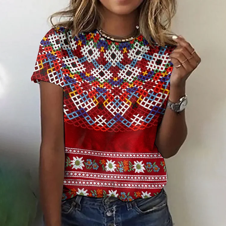 Simpfit Damen T-Shirt mit Aborigine-Design aus Grönland