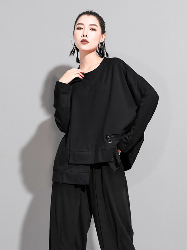 Irregular Splicing Long Sleeve T-Shirt