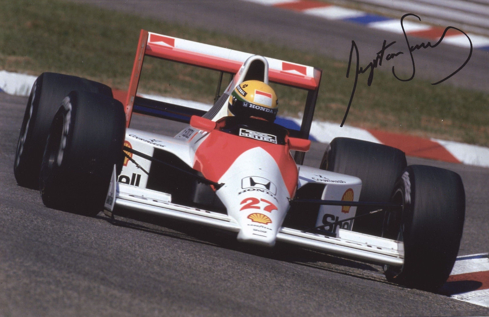 AYRTON SENNA AUTOGRAPH SIGNED PP Photo Poster painting POSTER