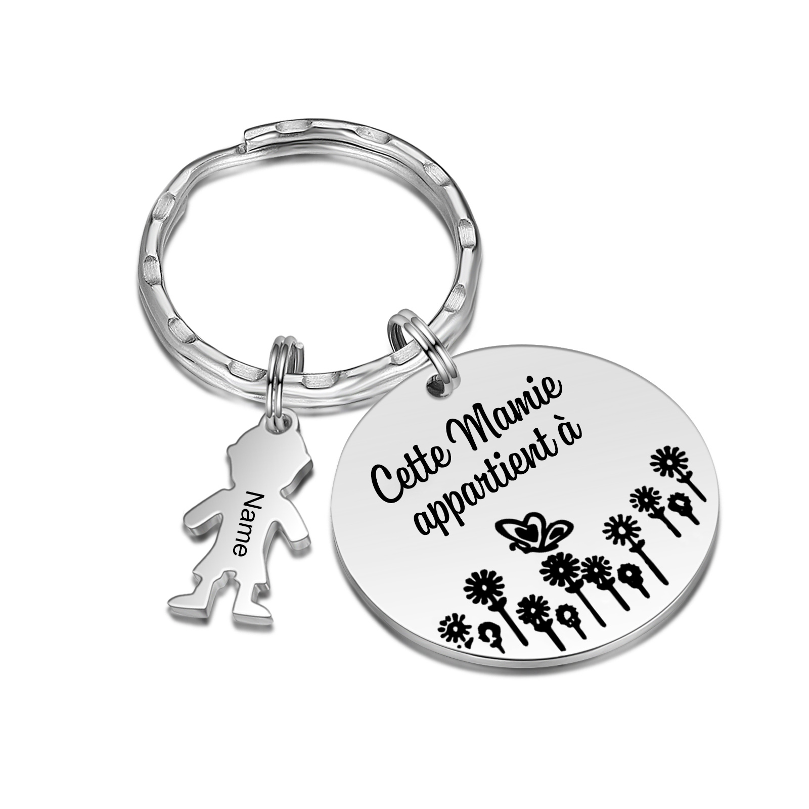À Ma Mamie - 1-5 Noms Porte-Clés Personnalisés Avec Breloques Enfants