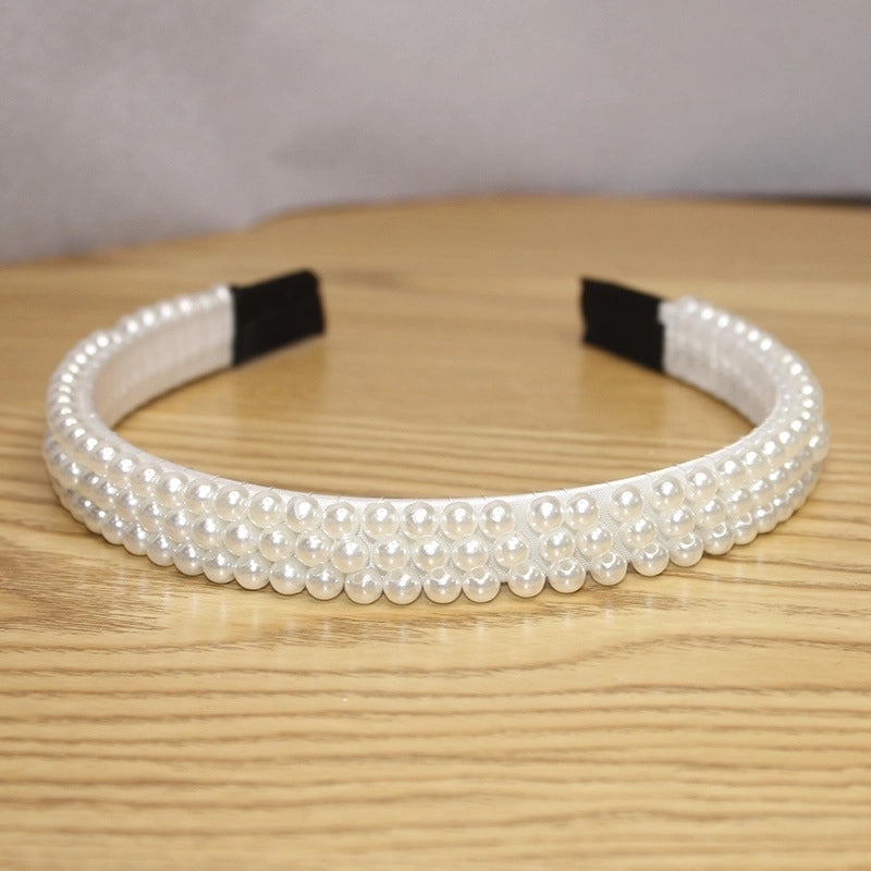 New Pearl Headband Women Korean Internet Celebrity Headband Hair Clip Women’s Simple Elegant Pressed Hair Clip Headwear