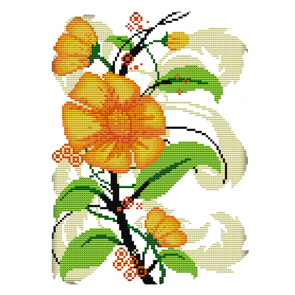 

31*22CM - 14CT Stamped Cross Stitch-Flowers Series, 501 Original