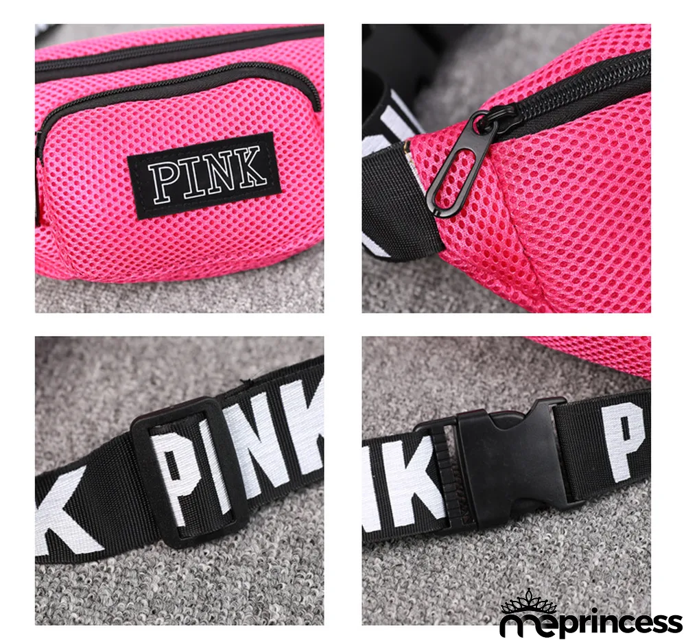 PINK Letter Sports Waist Bags