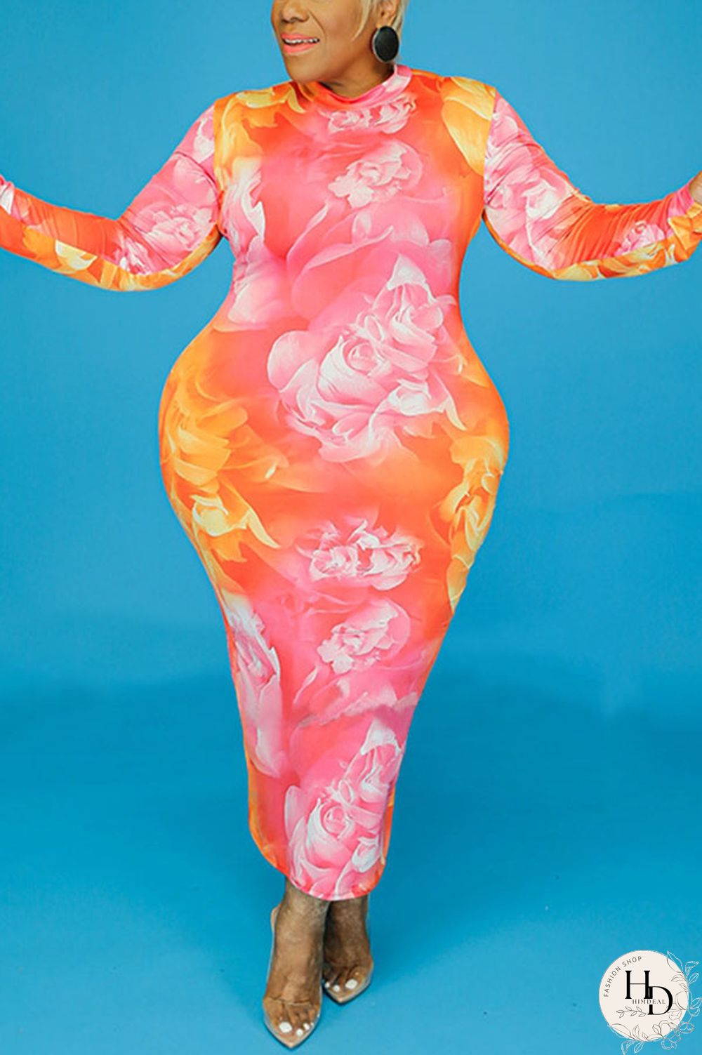 Black Green knitting Sexy O Neck Leopard Floral Print Tie Dye Zippered Zipper Pattern Plus Size