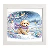 5D DIY Partial Special Shaped Drill Diamond Painting With Frame Kit Dog Decor 19.2x19.2cm