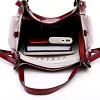 Ladies retro four-piece large-capacity PU picture-mother bag, solid color handbag, one-shoulder diagonal bag