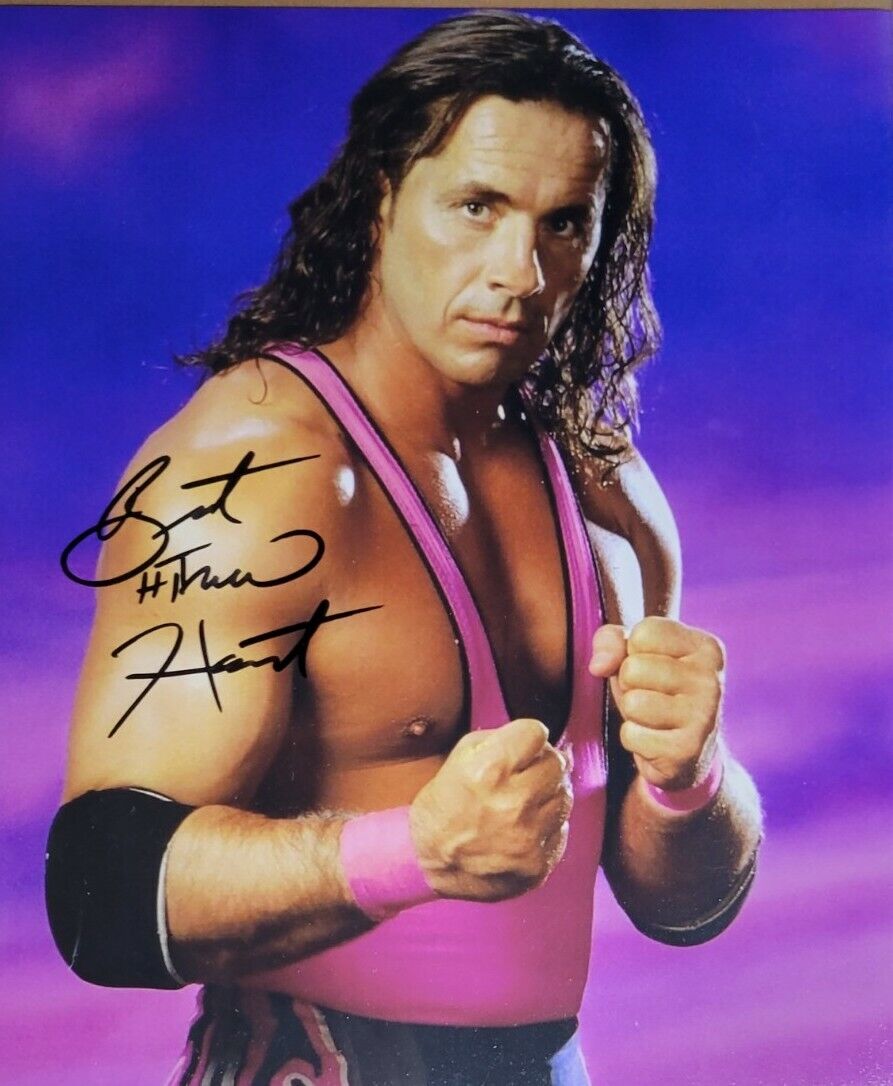 Bret Hart Authentic Autographed 8x10 Photo Poster painting w/ COA