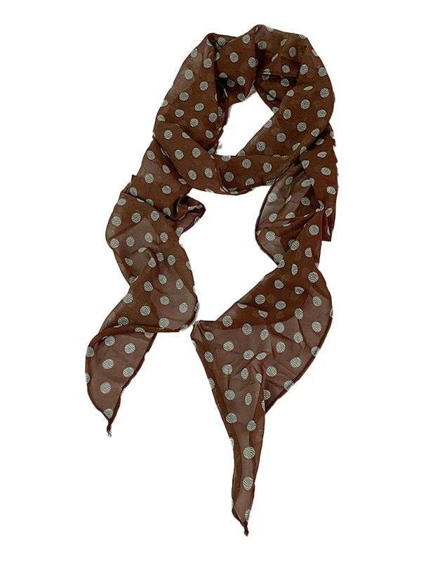 Gauze Polka Dot See-Through Scarf